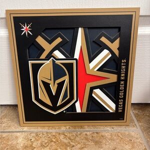 Vegas Golden Knights 12” Wall Decor with Gold and Black Accents